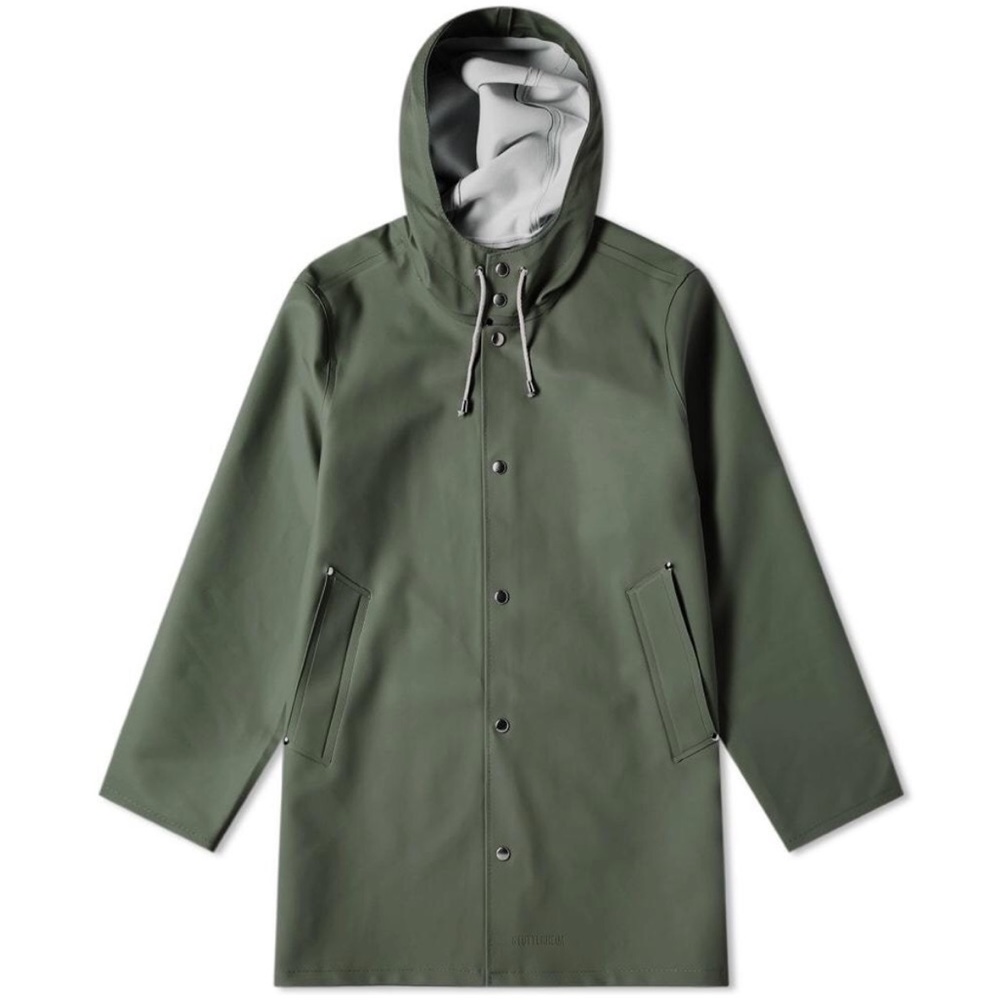 Stutterheim Olive Green Hooded Raincoat